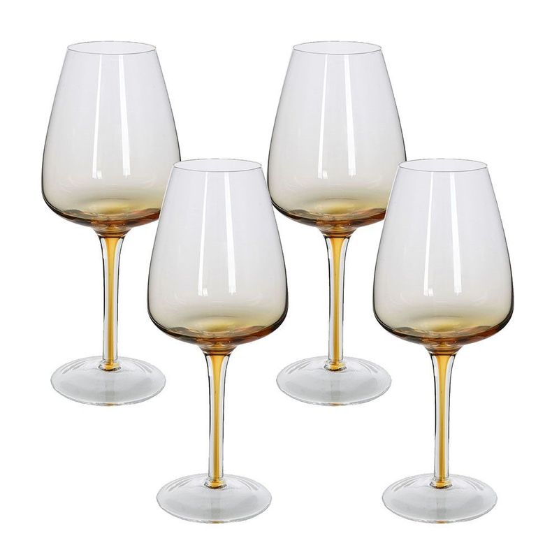 Amber white Wine  Glasses (set of 4)