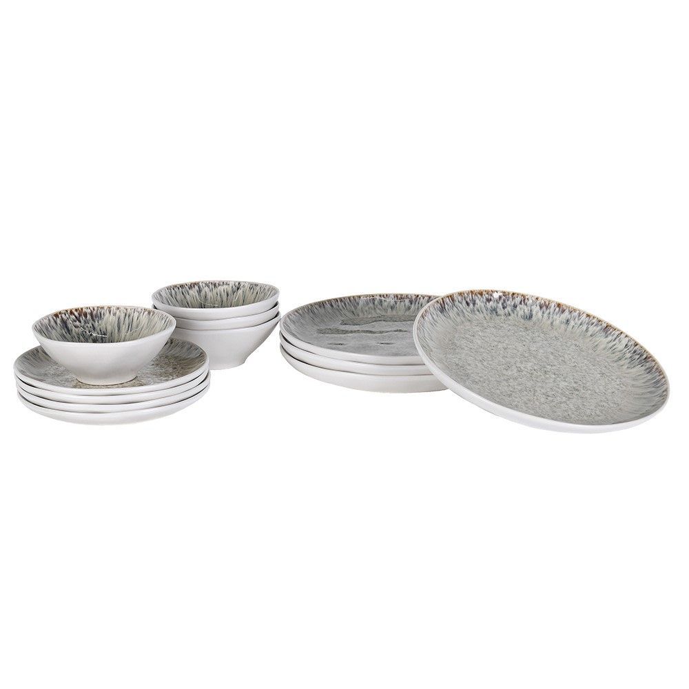 12 Piece Reactive Glaze Dining Set
