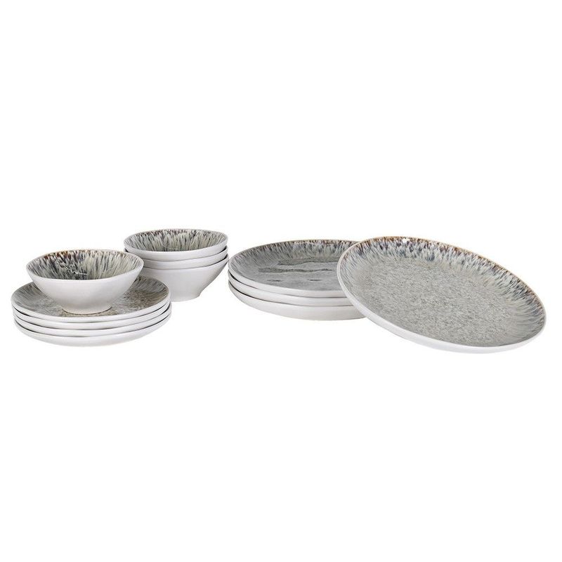 12 Piece Reactive Glaze Dining Set