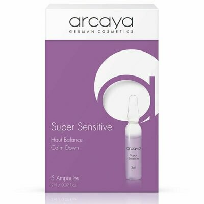 Arcaya Ampulle Gesicht Super Sensitive Ampullen Perfekte Balance von Beruhigung und Regeneration 5x 2ml Anti-Stress-Ampulle für empfindliche Haut mit Beta-Glucan.