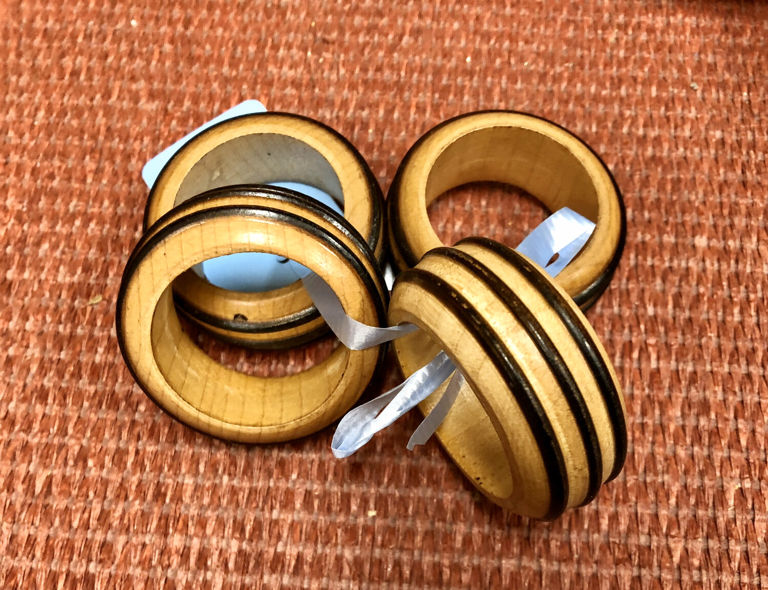 Striped Wooden Napkin Rings