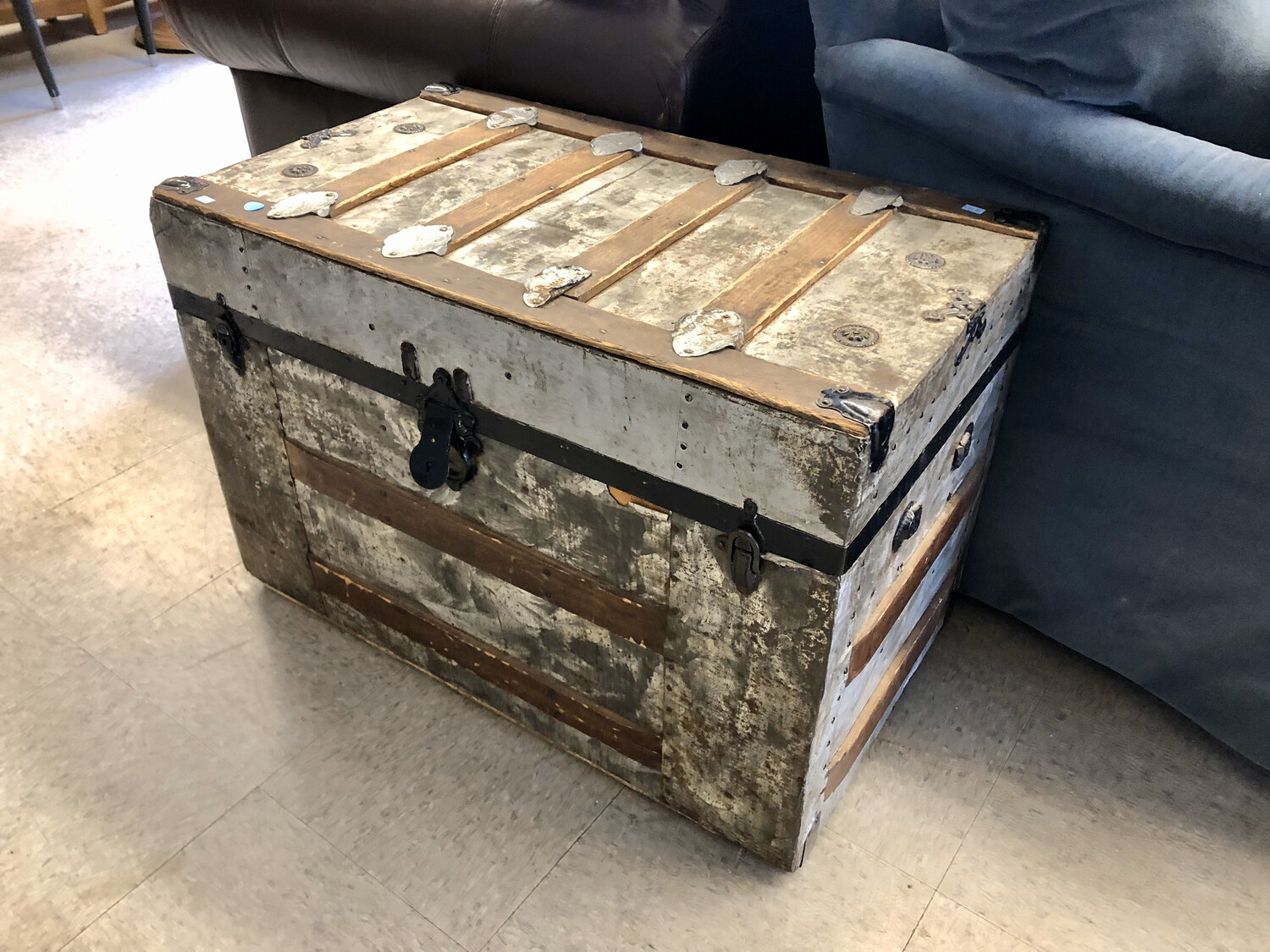 Antique Metal Trunk