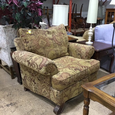 Earth Tone Tapestry Armchair