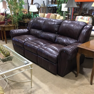 Dark Leather Reclining Couch