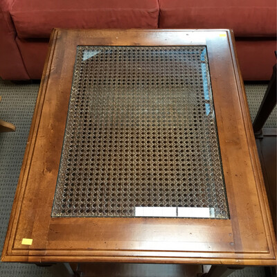 Wood and Glass End Table