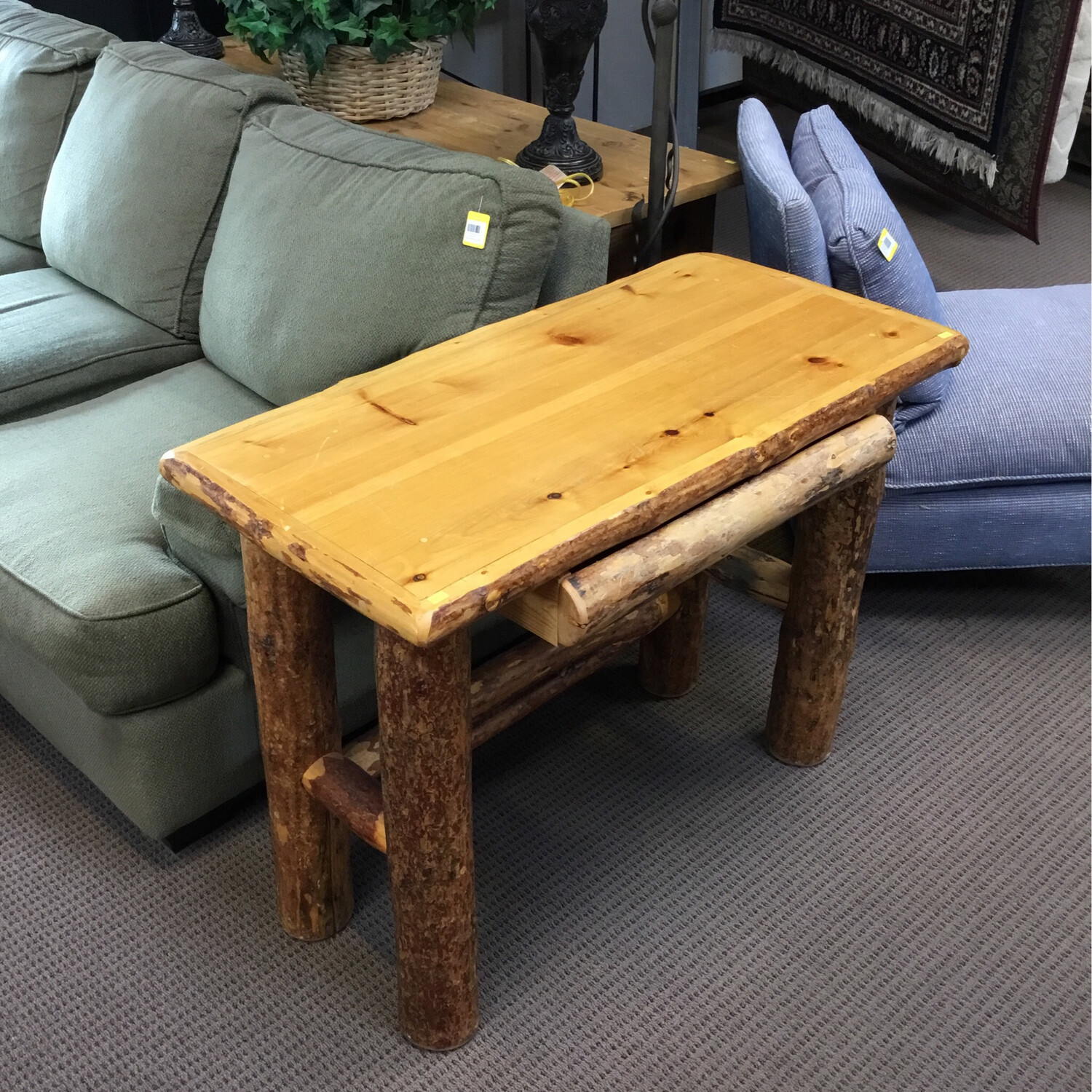 Log Leg Side Table
