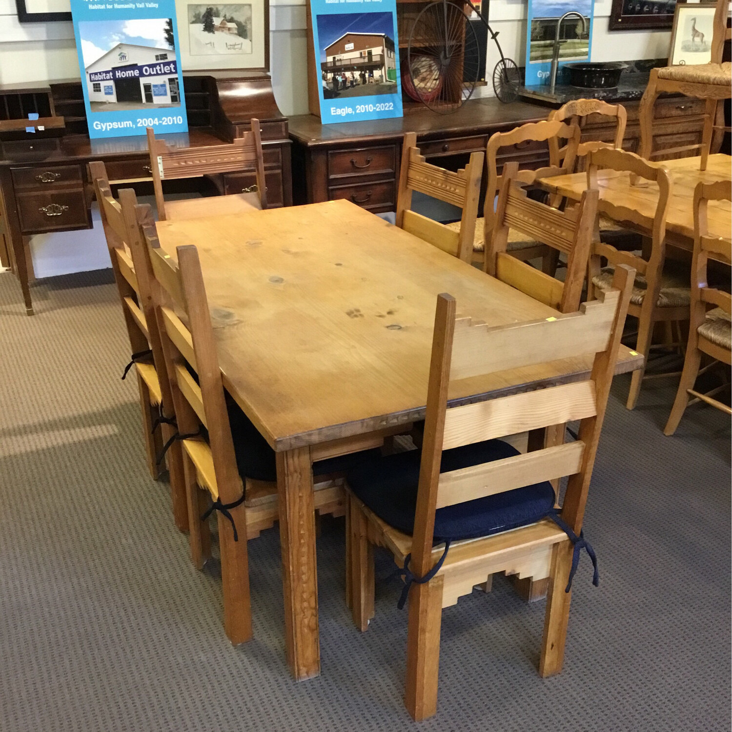 Southwestern Carved Dining Table Set