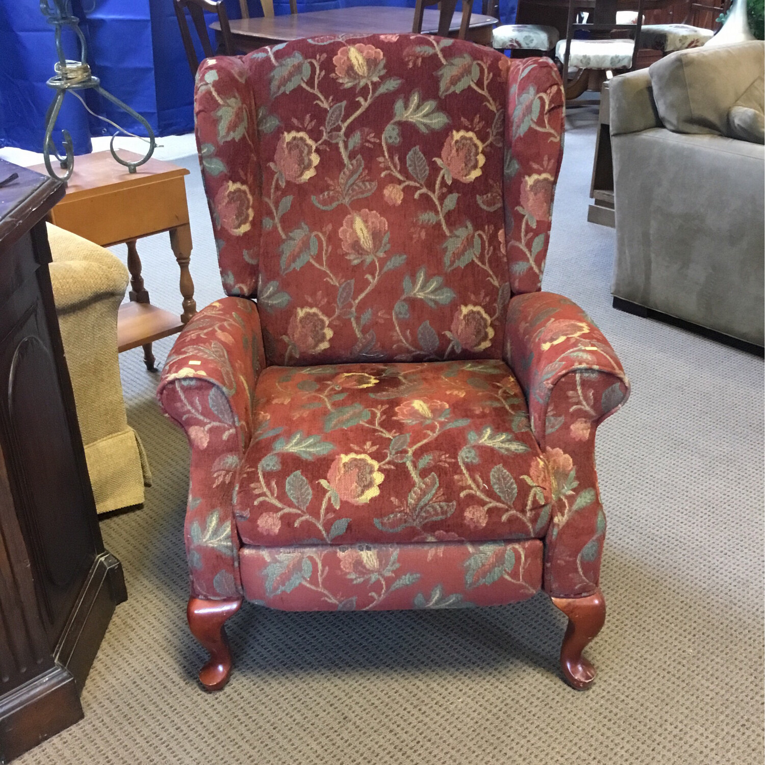 Red Floral Recliner