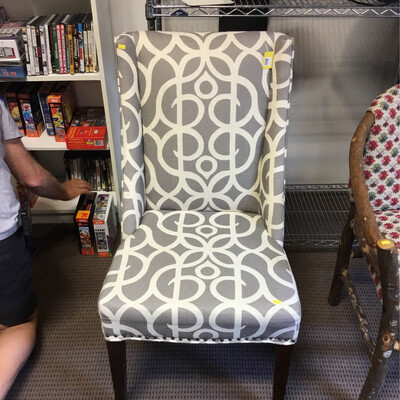 Grey & White Armless Chair
