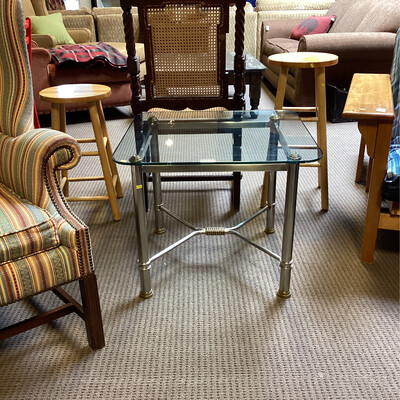 Square Glass Side Table 