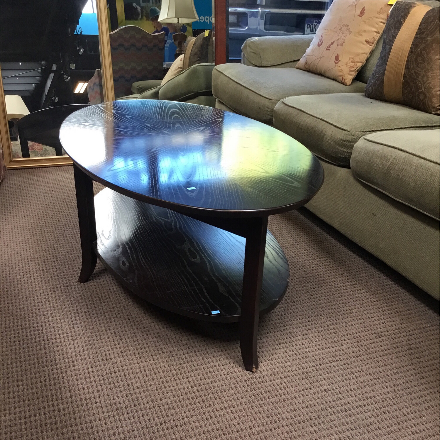 Black Oval Coffee Table 