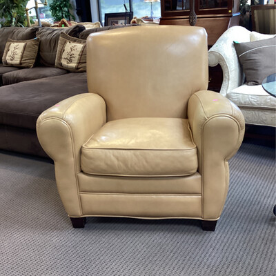 Honey Colored Leather Armchair