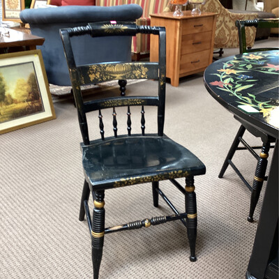 Black & Gold Stenciled Dining Chairs