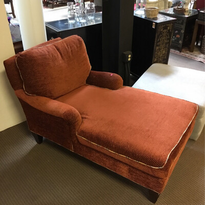 Brown red chaise lounge