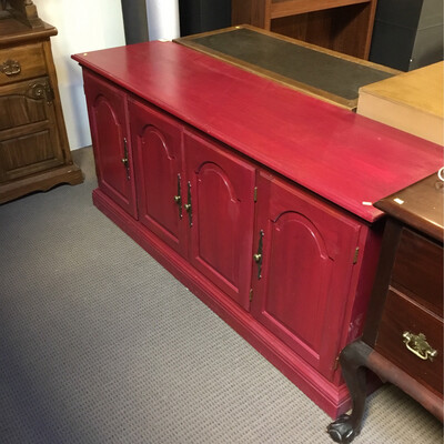Bright Red Entertainment Console 