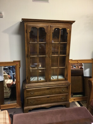 Glass Cabinet Hutch With Bottom Drawers
