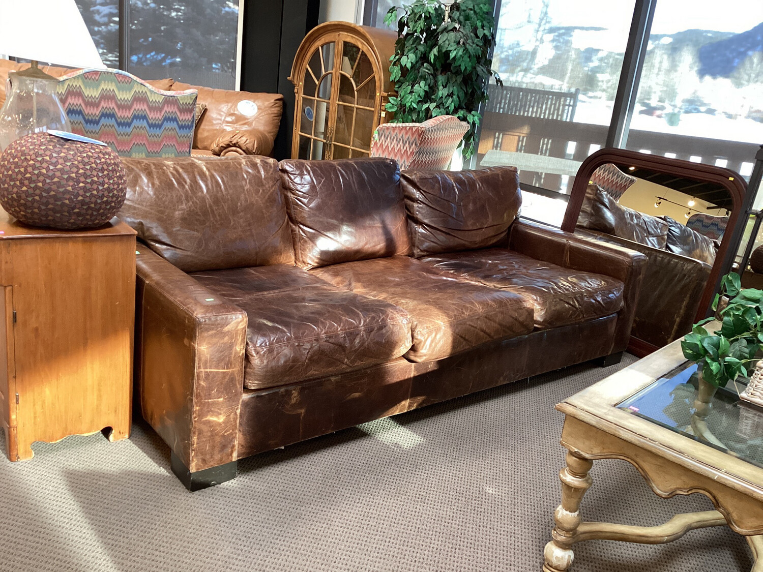 Deep Seat Chocolate Brown Couch 