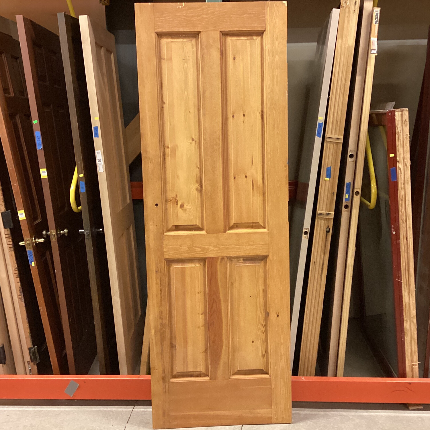27.25” x 79.5” 4 Panel Medium Brown Door 