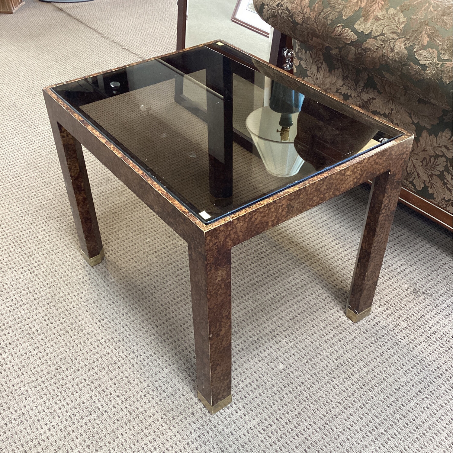 Dark Glass End Table