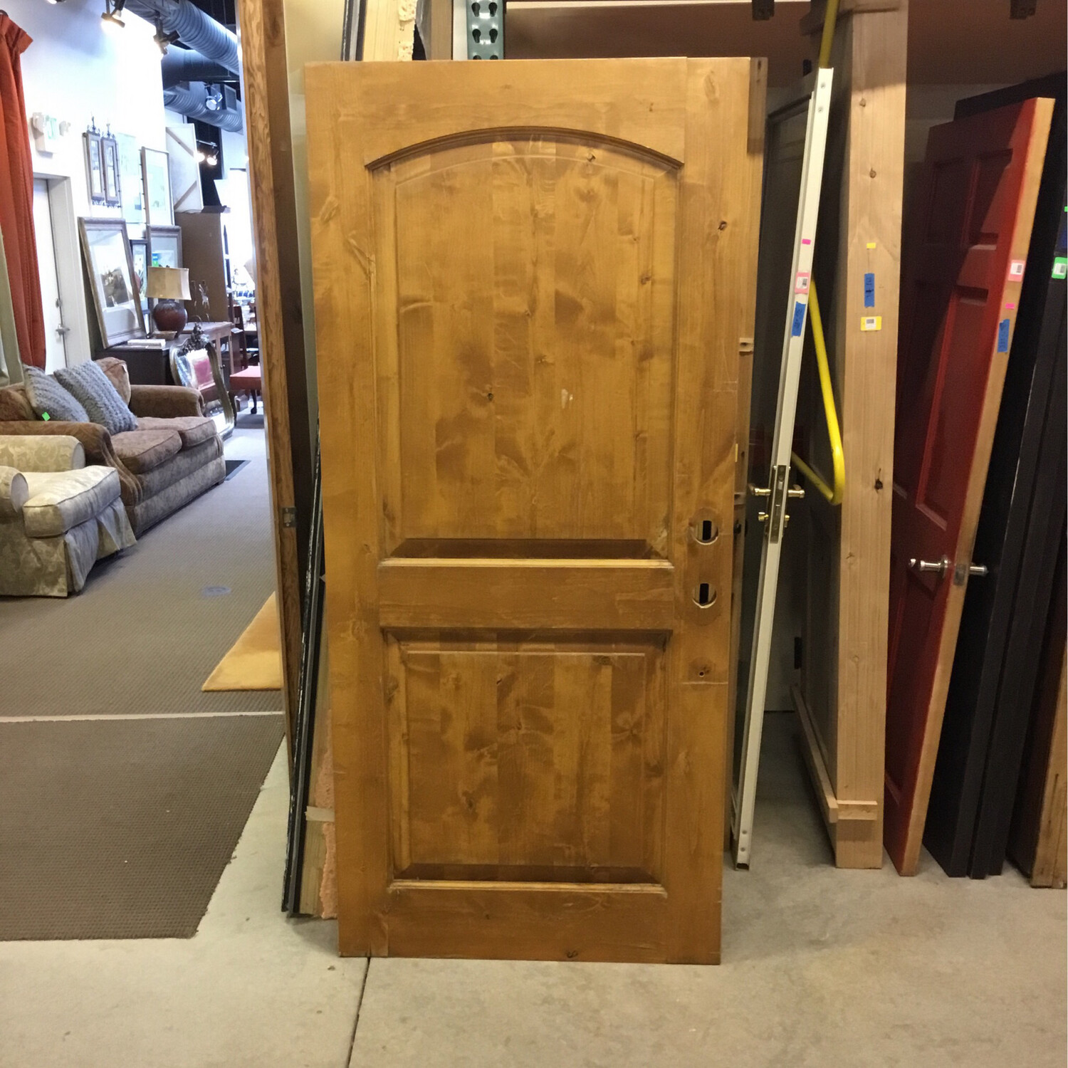 35.75” x 79” 2 Panel Medium Light Brown Door