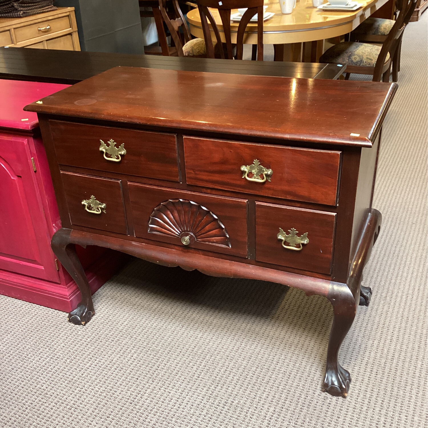 Dark Cherry Ornate Dresser