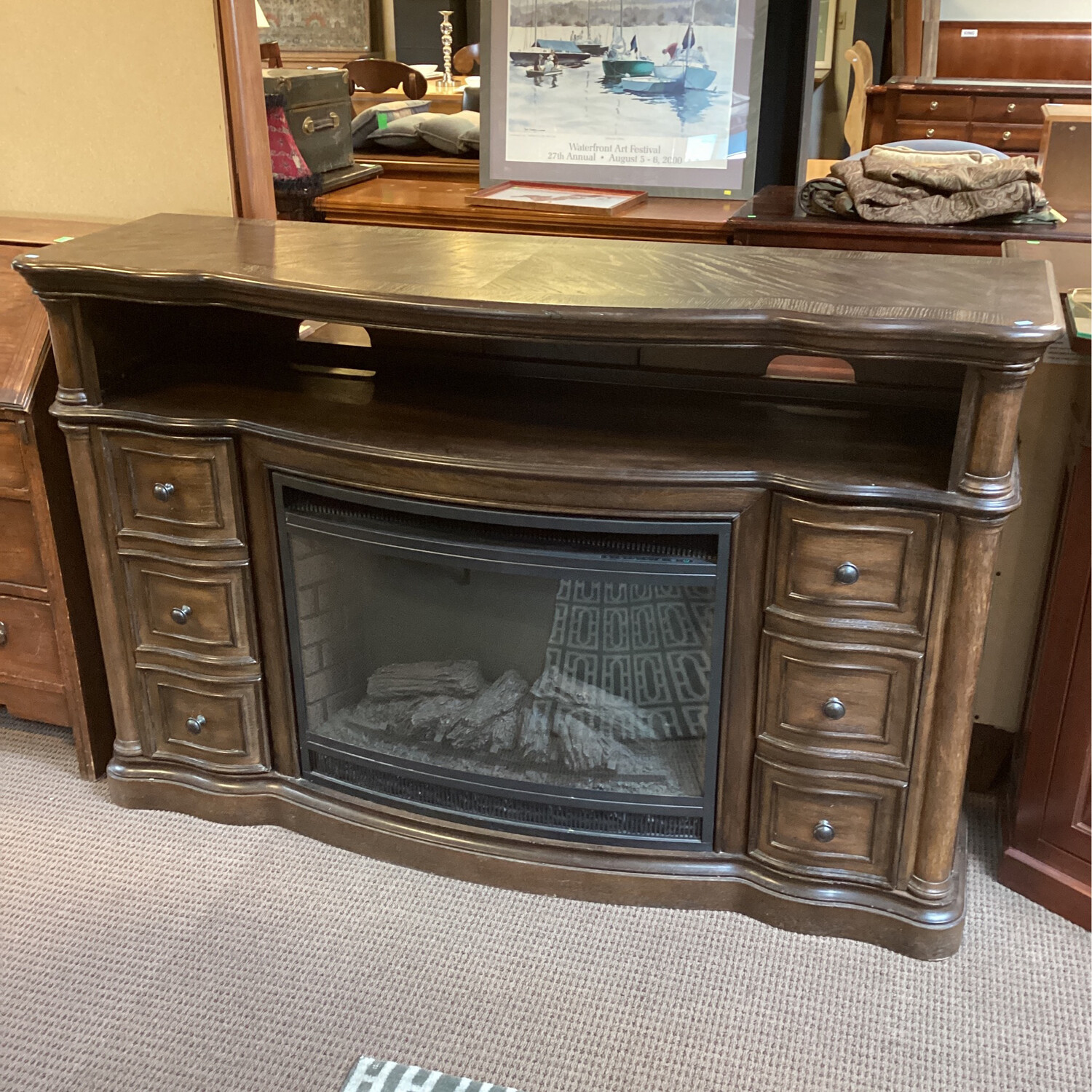 Credenza with Built in Fireplace 