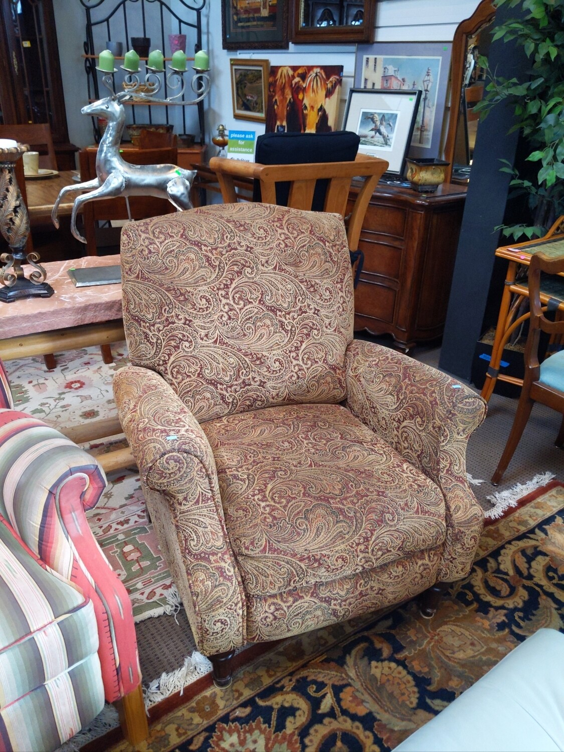 Reclining Paisley Arm Chair 
