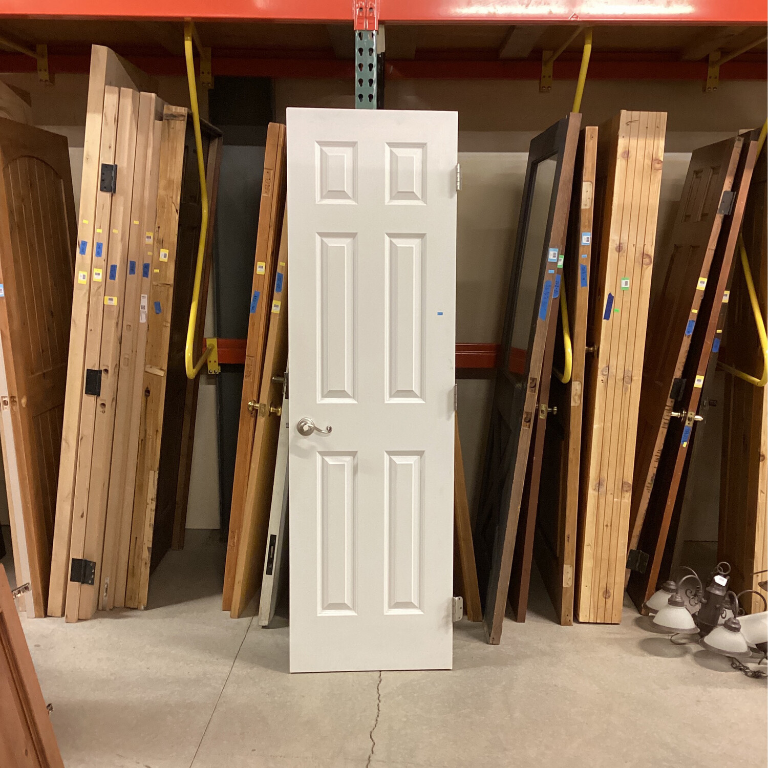 23.75” x 80” 6 Panel White Interior Door w Handle