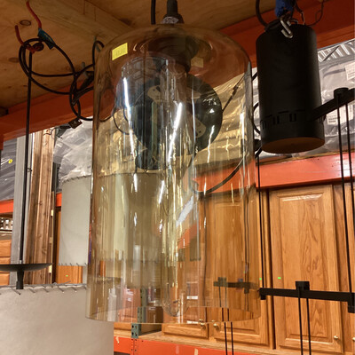 Tinted Glass Cylinder Hanging Pendant Light