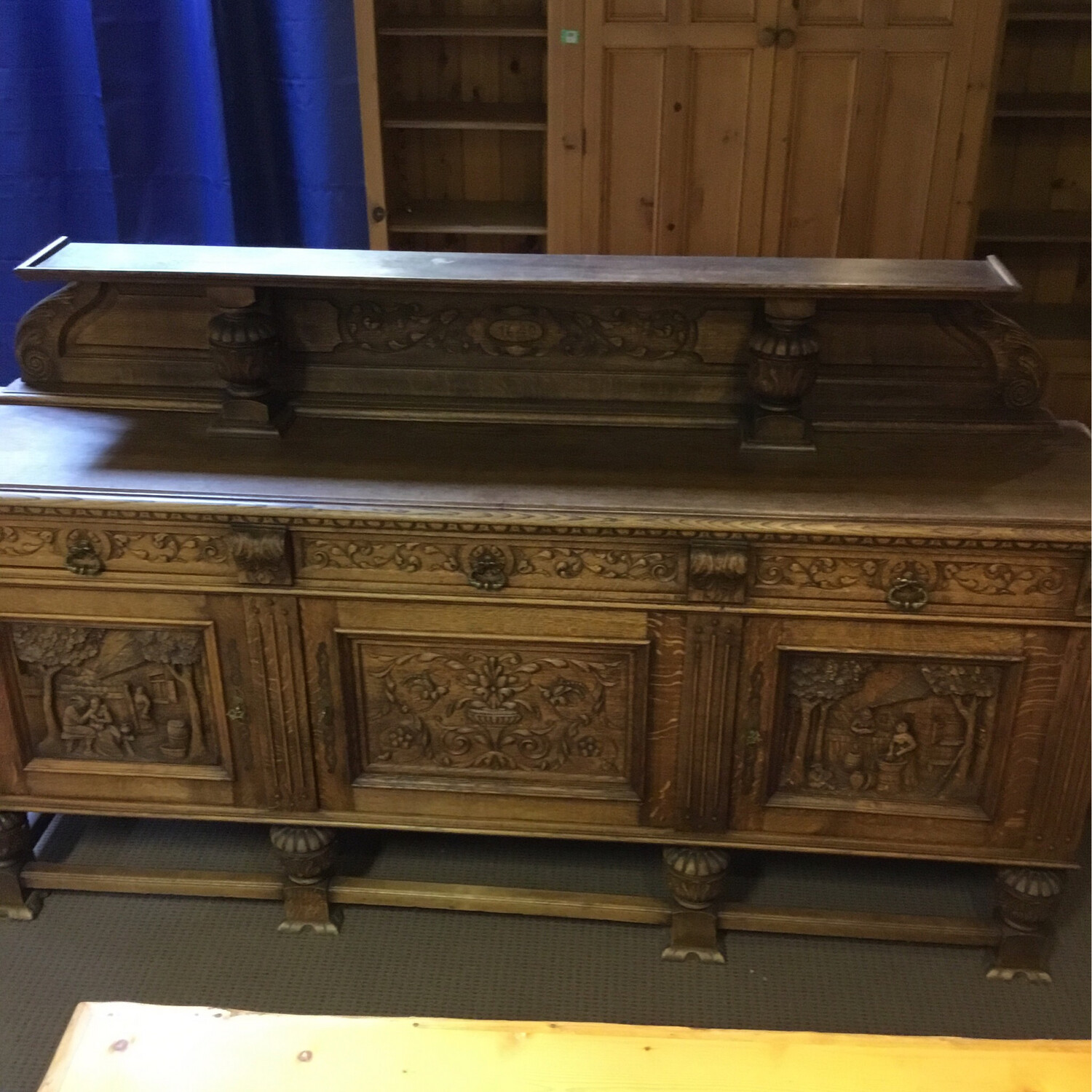 French Hand Carved Sideboard