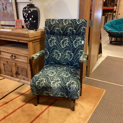 Blue Velvet Glider Chair 