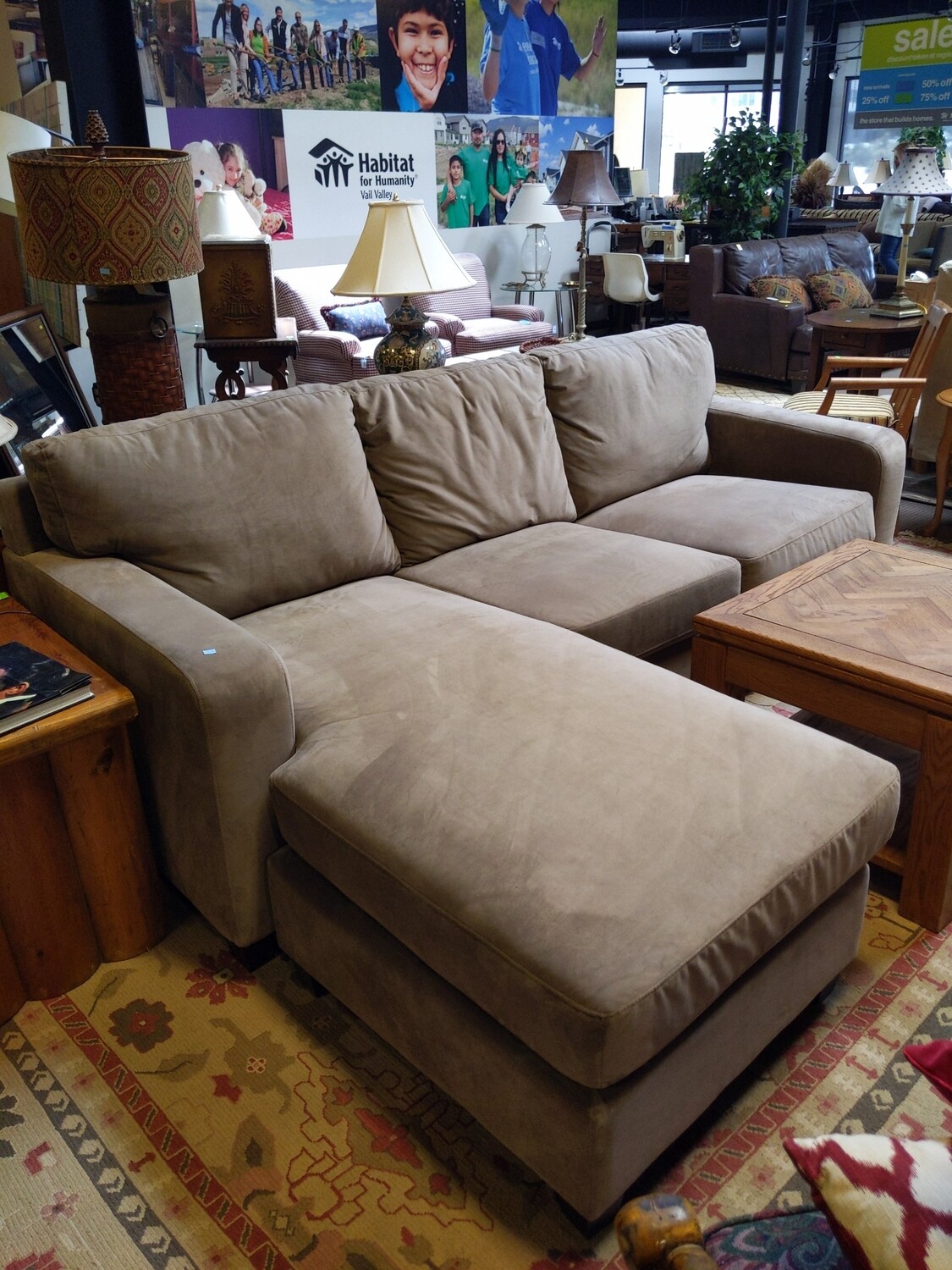 Taupe 2 Piece Sectional