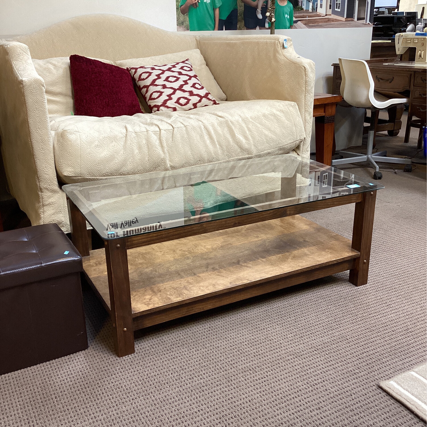 Rectangle Glass Top Coffee Table 