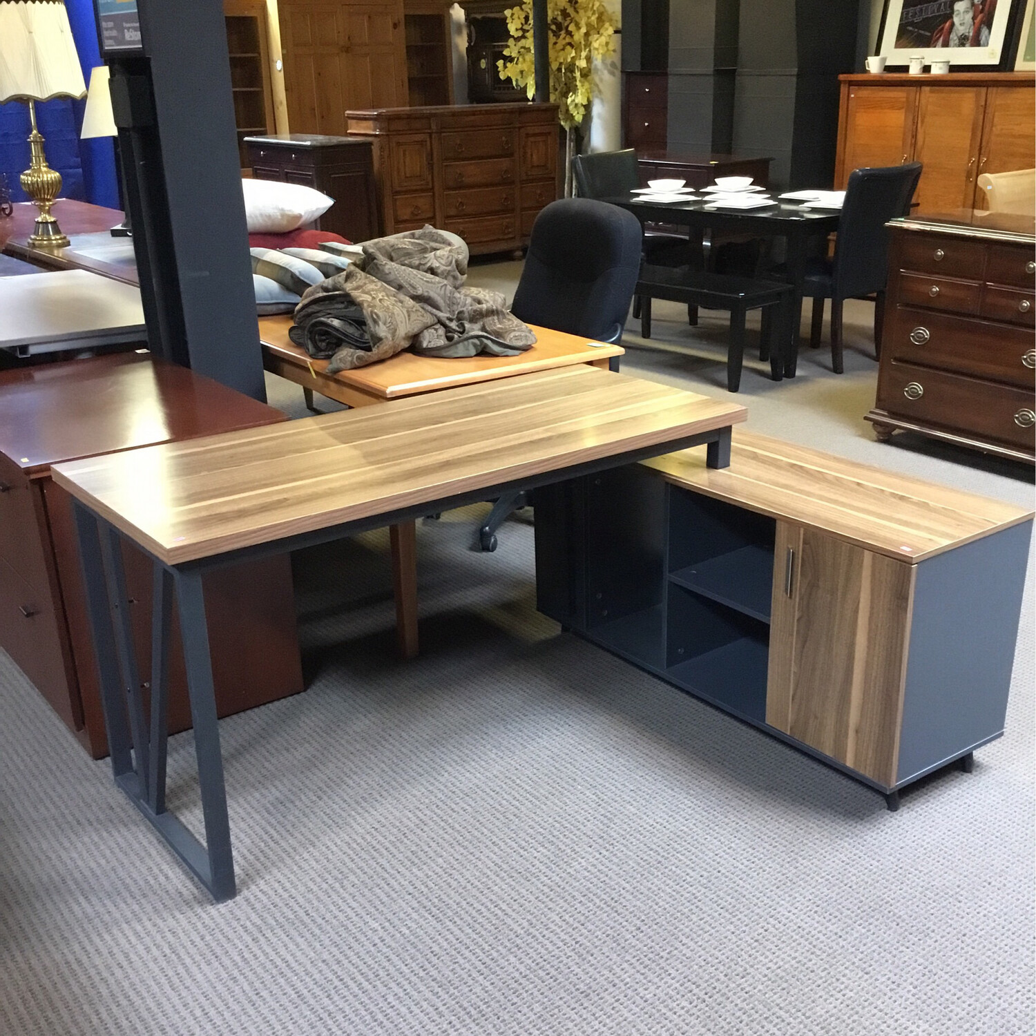 Corner Desk wood and metal