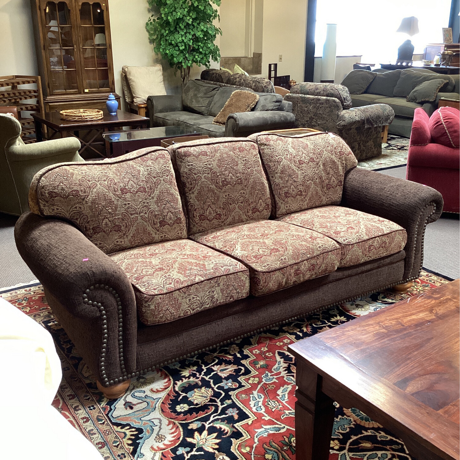 Brown Flexsteel Upholstered Couch 