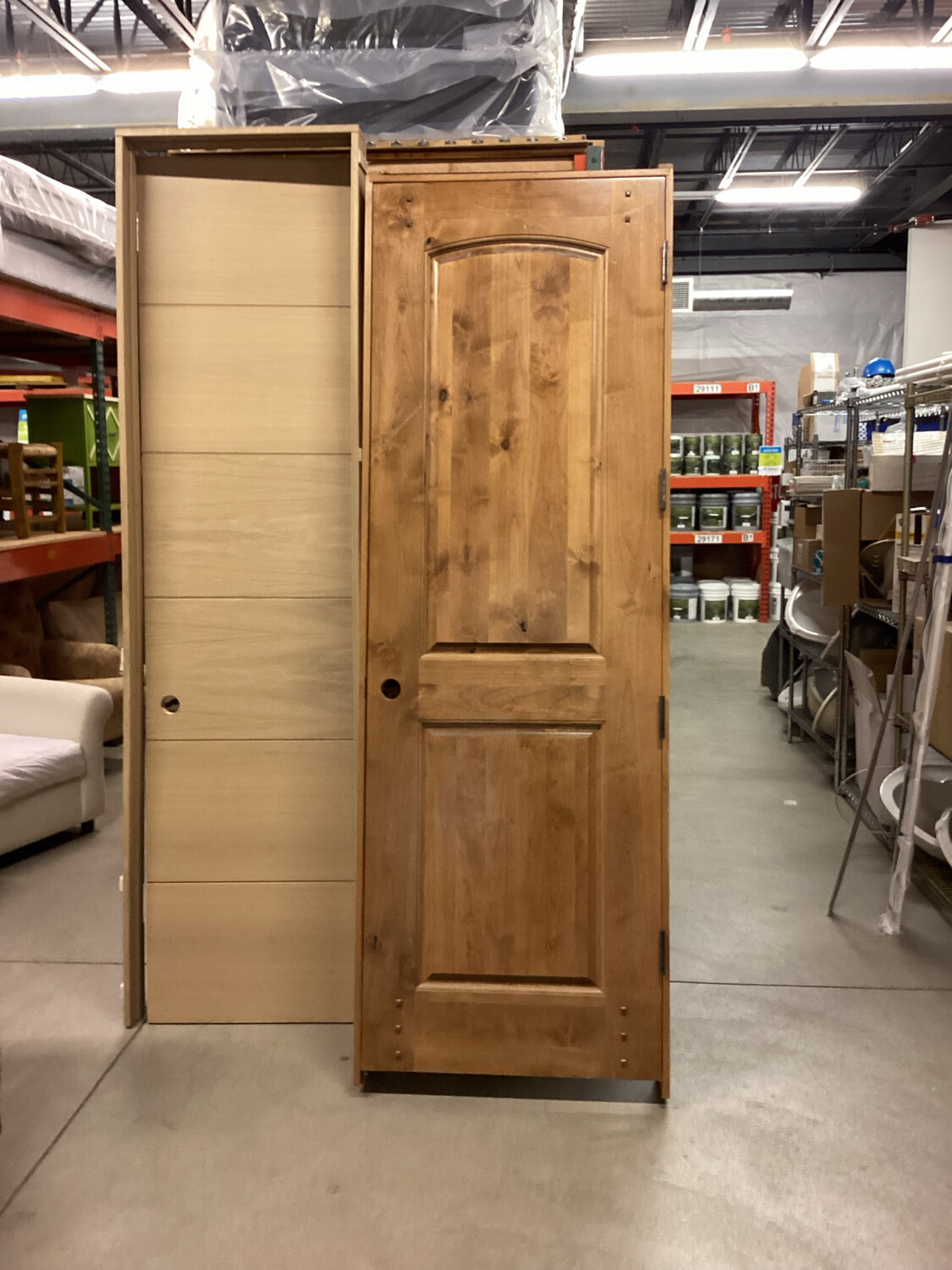 31.5” x 92.5” 2 Panel Light Brown Door