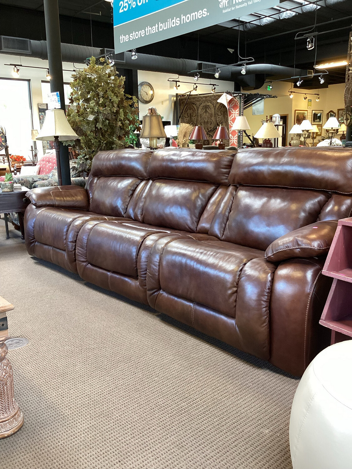 Chocolate Leather Couch 