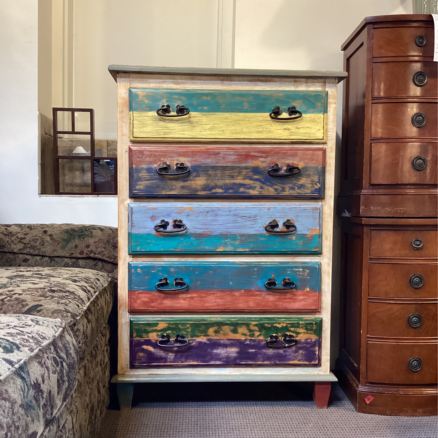 Colorful Painted Dresser 