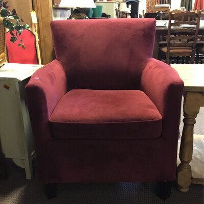 Crimson Velvet Club Chair