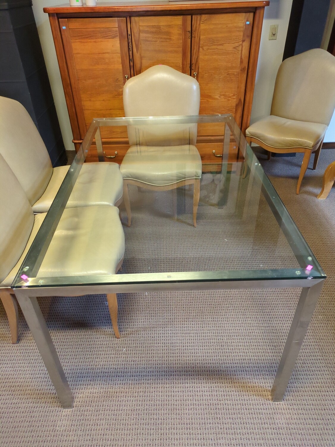 Metal & Glass Dining Table