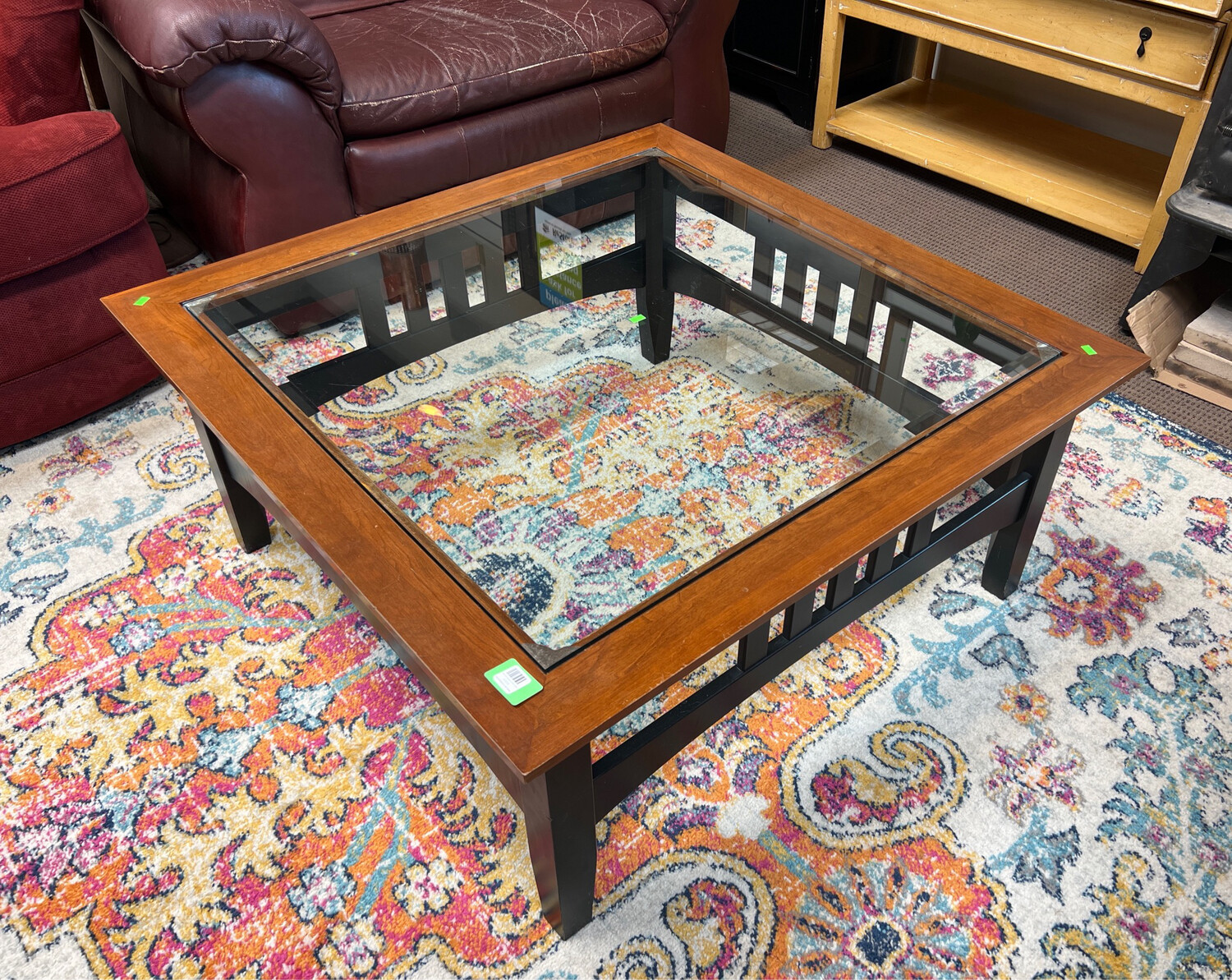 Glass Top Square Coffee Table 