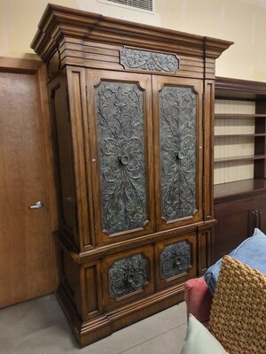 Metal Inlayed TV Armoire 