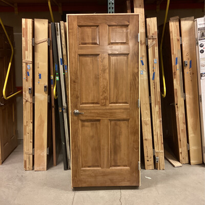 31.75” x 80” Brown 6 Panel Interior Door