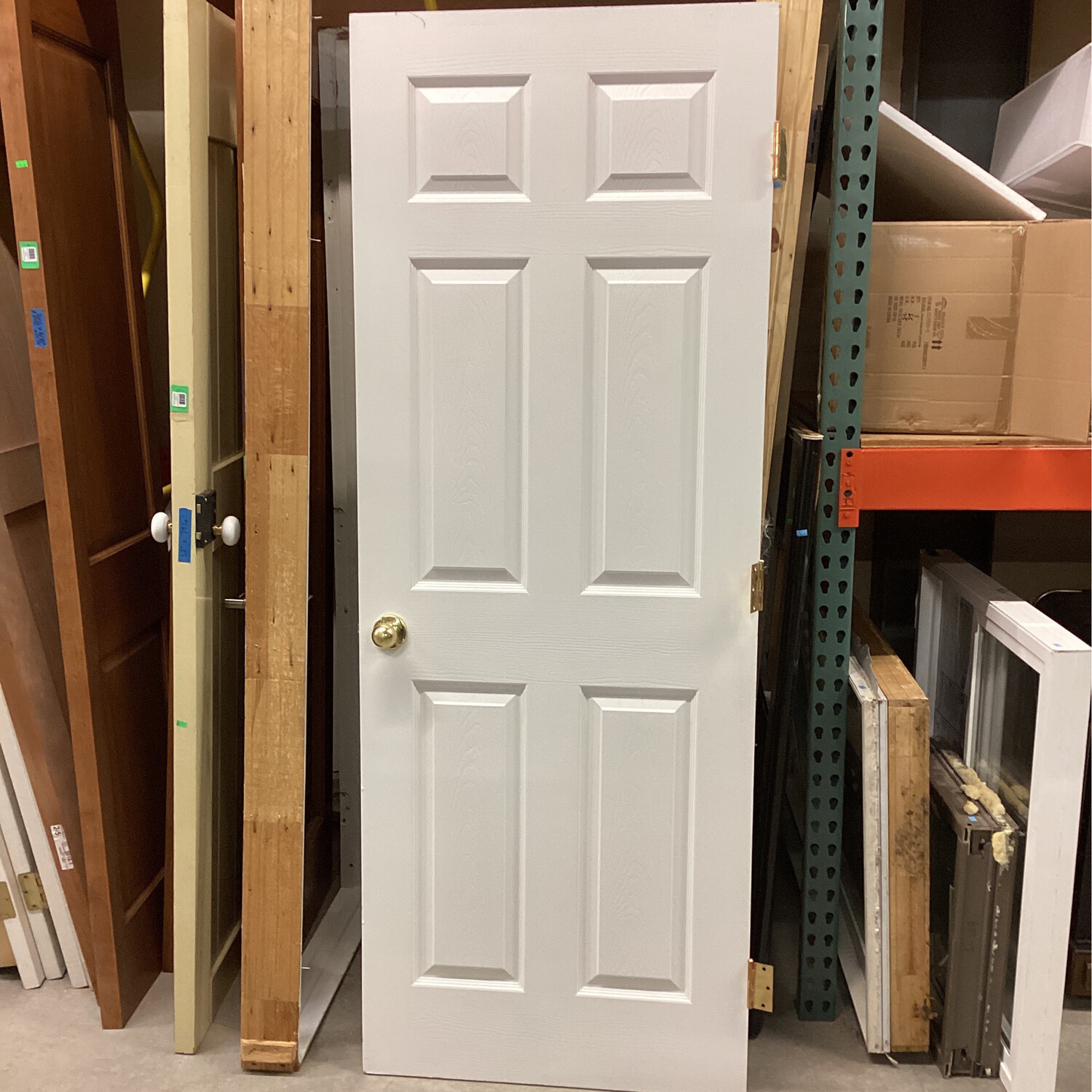  30” x 80”Panel White Interior Door w Handle 