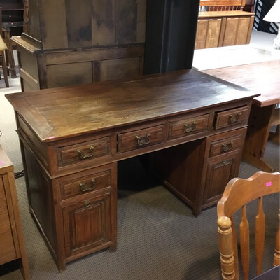 Eight Drawer Wooden Desk