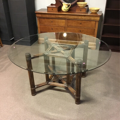 60” Round Glass Dining Table