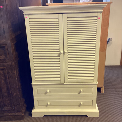 White Armoire w/Louvered Doors