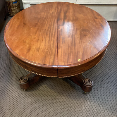 Dark Wood Oval Table