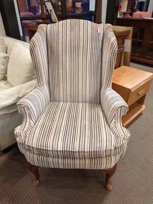 Highland House of Hickory Striped Wingback Armchair