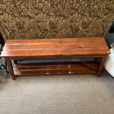 Wooden Grooved Bench